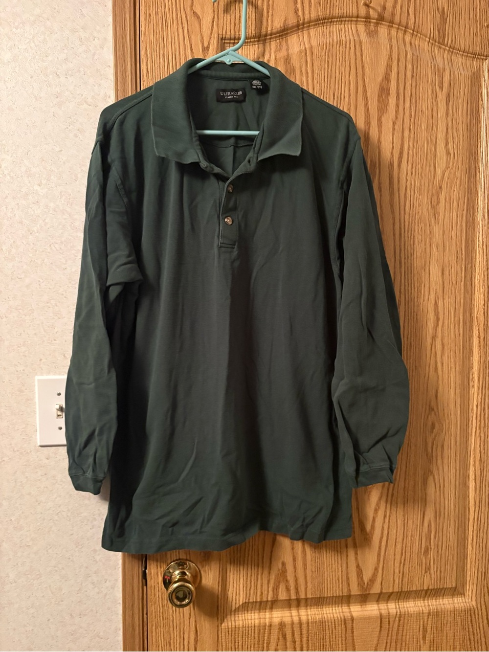 L.L. Bean Long Sleeve Polo Shirt - Dark Green